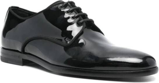 Dolce & Gabbana Zwarte leren veterschoenen