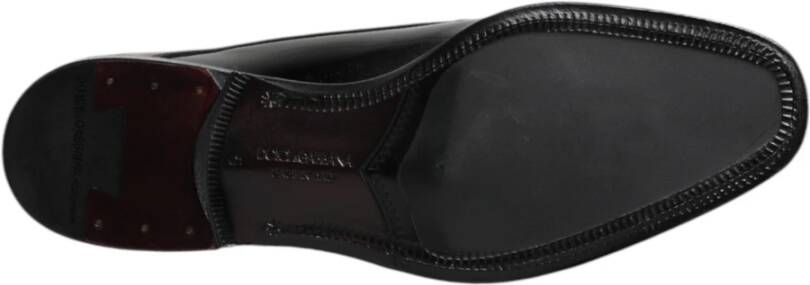 Dolce & Gabbana Zwarte leren veterschoenen