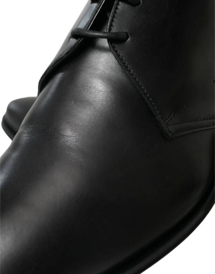 Dolce & Gabbana Zwarte leren veterschoenen Black Heren