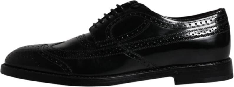 Dolce & Gabbana Zwarte leren Wingtip formele schoenen Black Heren