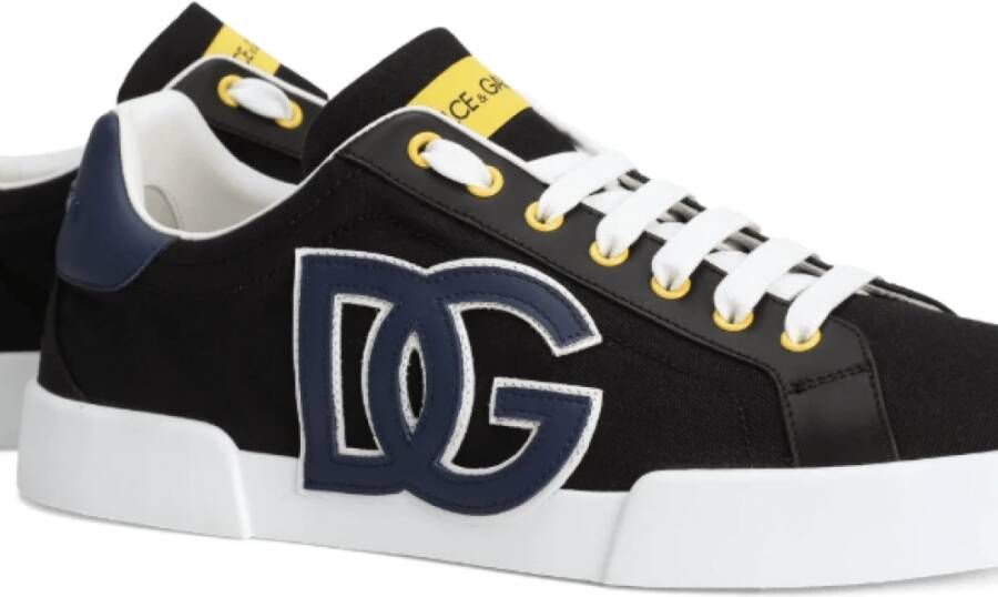 Dolce & Gabbana Zwarte logo lage sneakers