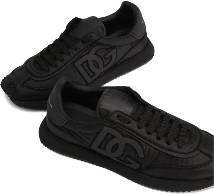 Dolce & Gabbana Zwarte Logo Ontwerp Veterschoenen
