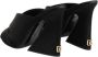 Dolce & Gabbana Zwarte Logo Satijnen Slides Sandalen - Thumbnail 2