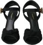 Dolce & Gabbana Zwarte Tule Stretch Enkelband Sandalen Black Dames - Thumbnail 13
