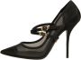 Dolce & Gabbana Zwarte Mesh Stiletto Pumps met Gesp - Thumbnail 2