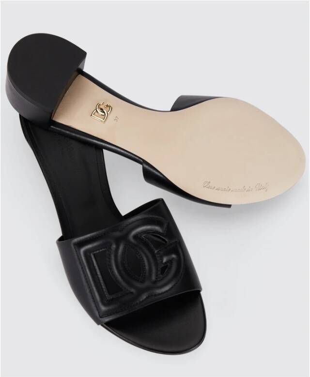 Dolce & Gabbana Zwarte Muiltje van Kalfsleer met 4 cm Hak