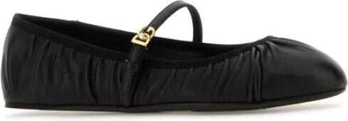 Dolce & Gabbana Zwarte Nappa Leren Ballerina's Schoenen