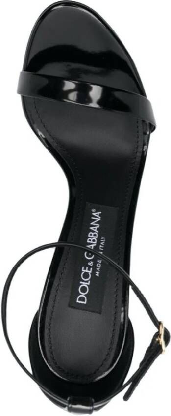 Dolce & Gabbana Zwarte Patentleren Hoge Hak Sandalen Zwart Dames