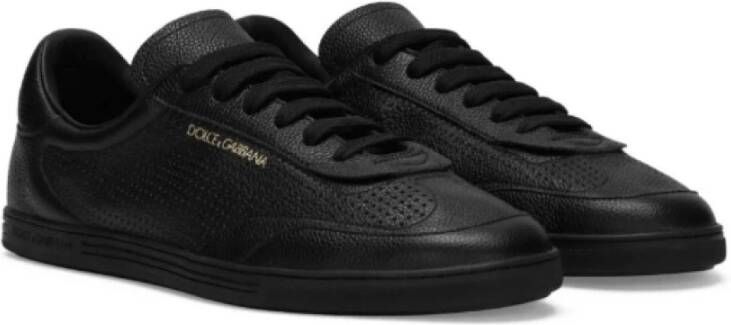 Dolce & Gabbana Zwarte perforatie lage sneakers Black Heren