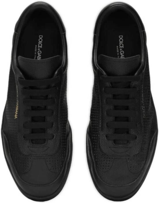 Dolce & Gabbana Zwarte perforatie lage sneakers Black Heren