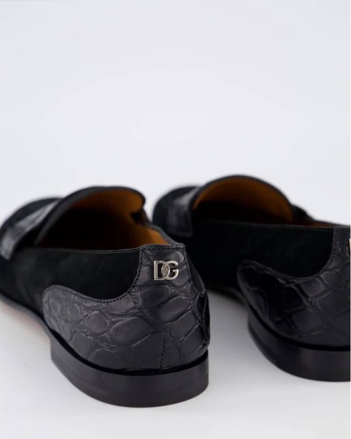 Dolce & Gabbana Zwarte Plaque Loafer voor Heren