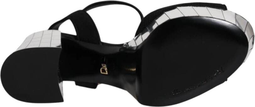 Dolce & Gabbana Zwarte platformsandalen met spiegelhakken