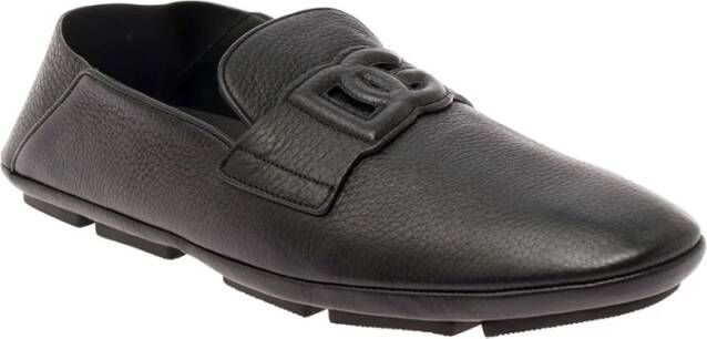 Dolce & Gabbana Zwarte platte schoenen DG Driver Black Heren