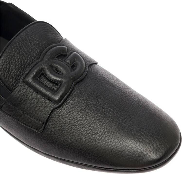Dolce & Gabbana Zwarte platte schoenen DG Driver Black Heren