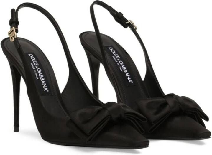 Dolce & Gabbana Zwarte Ballerina Schoenen met Strik Black Dames
