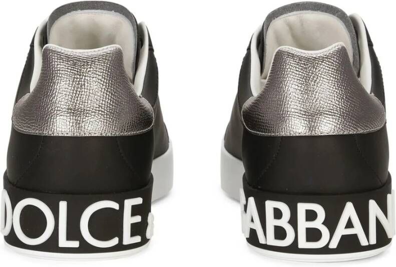 Dolce & Gabbana Zwarte platte schoenen Elegante stijl Black Heren