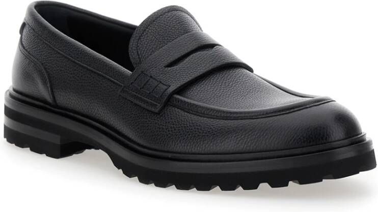 Dolce & Gabbana Zwarte platte schoenen met DG-logo Black Heren