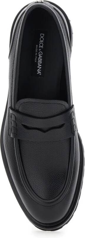 Dolce & Gabbana Zwarte platte schoenen met DG-logo Black Heren