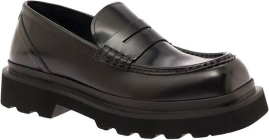 Dolce & Gabbana Zwarte platte schoenen met vierkanteeus Black Heren