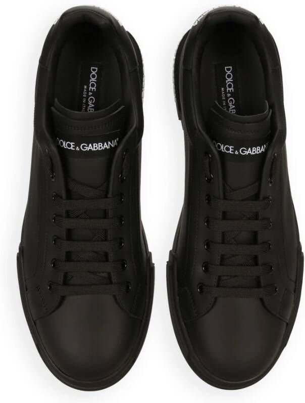 Dolce & Gabbana Zwarte platte schoenen stijlvol ontwerp Black Heren