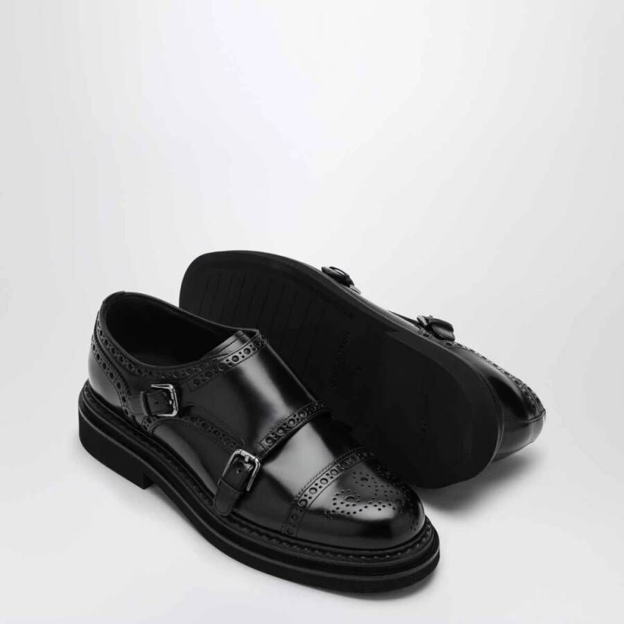 Dolce & Gabbana Leren schoenen met decoratieve perforatie Black Heren