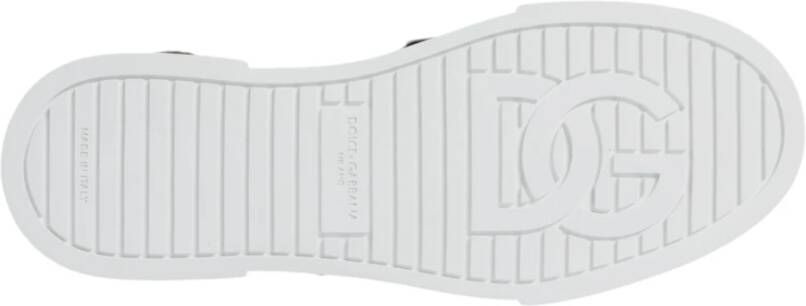 Dolce & Gabbana Zwarte Portofino Lage Top Sneakers Schoenen
