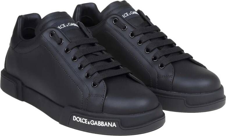 Dolce & Gabbana Zwarte Portofino Sneakers voor Heren Black Heren