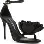Dolce & Gabbana Zwarte Satijnen Stiletto Sandalen Black Dames - Thumbnail 2