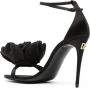 Dolce & Gabbana Zwarte Satijnen Stiletto Sandalen Black Dames - Thumbnail 4