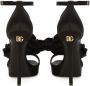 Dolce & Gabbana Zwarte Satijnen Plateau Sandalen met Bloemdetail Black Dames - Thumbnail 2