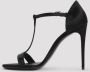 Dolce & Gabbana Zwarte Satijnen T-Bar Stiletto Sandalen Black Dames - Thumbnail 2