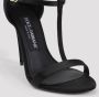 Dolce & Gabbana Zwarte Satijnen T-Bar Stiletto Sandalen Black Dames - Thumbnail 3