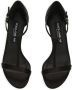 Dolce & Gabbana Zwarte Satijnen T-Bar Stiletto Sandalen Black Dames - Thumbnail 5