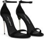 Dolce & Gabbana Zwarte Satijnen Stiletto Sandalen Black Dames - Thumbnail 4