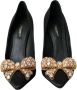 Dolce & Gabbana Zwarte Satijnen Strikpumps met Kristallen Black Dames - Thumbnail 8
