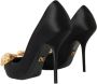 Dolce & Gabbana Zwarte Satijnen Strikpumps met Kristallen Black Dames - Thumbnail 10