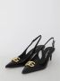 Dolce & Gabbana Zwarte slingback pumps met goud DG logo Black Dames - Thumbnail 2