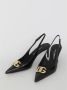 Dolce & Gabbana Zwarte slingback pumps met goud DG logo Black Dames - Thumbnail 5