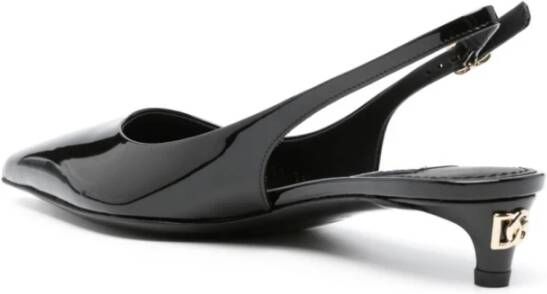 Dolce & Gabbana Zwarte Slingback Pumps van Lakleer met Lage Hak