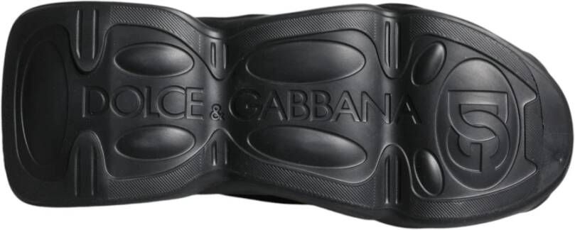 Dolce & Gabbana Zwarte Slip On Wave Sneakers Schoenen