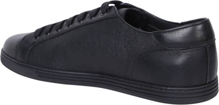 Dolce & Gabbana Zwarte Sneakers Amandel Teen Vetersluiting