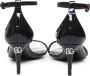 Dolce & Gabbana Zwarte spiegeleffect leren sandalen Black Dames - Thumbnail 4