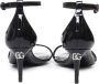 Dolce & Gabbana Zwarte spiegeleffect leren sandalen Black Dames - Thumbnail 3