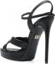 Dolce & Gabbana Zwarte Stiletto Sandalen met Goudkleurig Logo Black Dames - Thumbnail 3