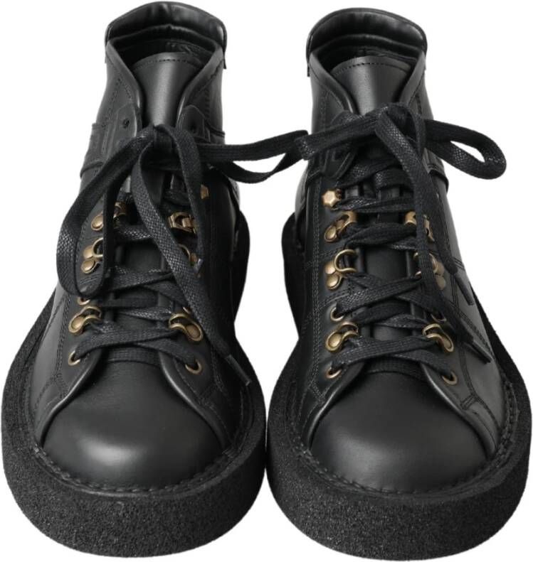 Dolce & Gabbana Zwarte Stretch Slip-On Laarzen Black Heren