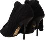 Dolce & Gabbana Black Stretch Socks Knee High Booties Shoes Zwart Dames - Thumbnail 11