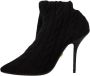 Dolce & Gabbana Black Stretch Socks Knee High Booties Shoes Zwart Dames - Thumbnail 12