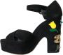 Dolce & Gabbana Bloemen geborduurde platform sandalen Black Dames - Thumbnail 5