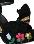 Dolce & Gabbana Bloemen geborduurde platform sandalen Black Dames - Thumbnail 7