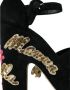 Dolce & Gabbana Bloemen geborduurde platform sandalen Black Dames - Thumbnail 8